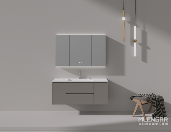 0001Modern Floating Bathroom Vanity with Smart LED Mirror - MLENGAR