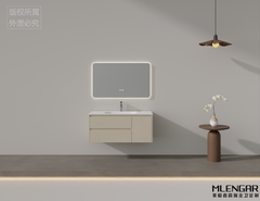 0016MLENGAR Floating Bathroom Vanity with LED Backlit Mirror